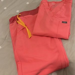 Figs Scrub set. Neon Pink